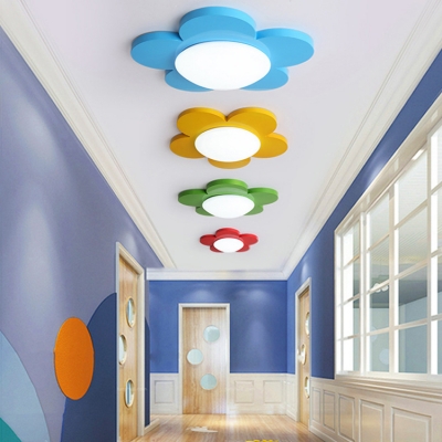 Floral Led Flushmount Colorful Simple Acrylic Ceiling Light