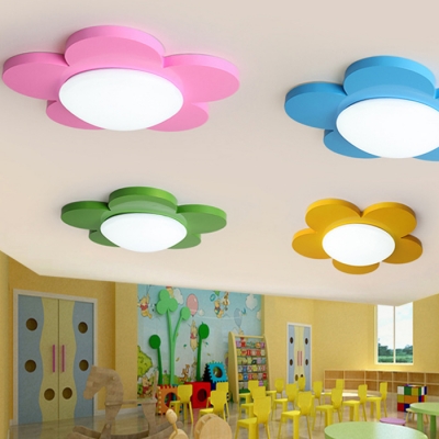 Floral LED Flushmount Colorful Simple Acrylic Ceiling Light for Children Room Kindergarten