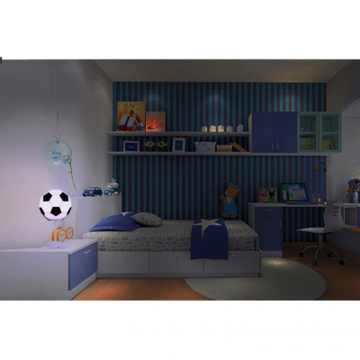 Plastic Football Shape Table Lamp Boys Bedroom Amusement Park LED Table Lighting in White