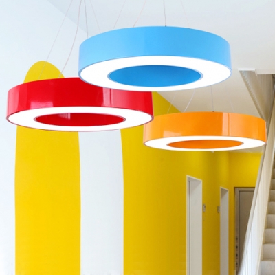 O Shape Suspended Lamp Letters&Numbers Colorful Foyer Kids Room Acrylic Pendant Light in Warm/White