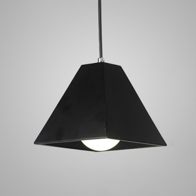 Industrial Nordical 9''W Pendant Light with Metal Shade in Black/White