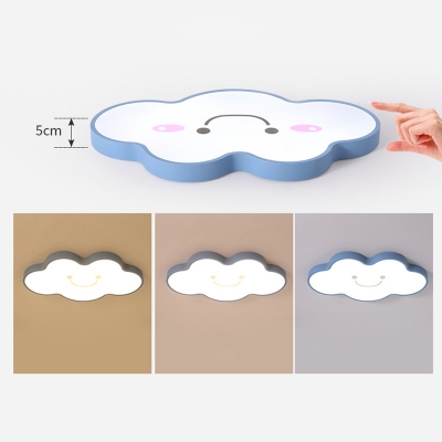 Lovely Cloud LED Flush Light Simple Modern Game Room Nursing Room Acrylic Ceiling Fixture