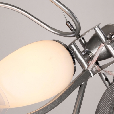 Motorcycle 3 Lights Hanging Light Black/Silver Metal Suspended Lamp for Game Room Kindergarten