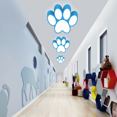 Cartoon Modern Footprint Ceiling Light Acrylic LED Flush Mount Light for Children Kids Room