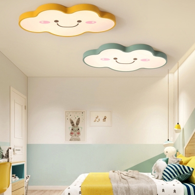 Lovely Cloud LED Flush Light Simple Modern Game Room Nursing Room Acrylic Ceiling Fixture