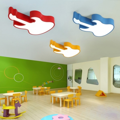 Lovely Guitar LED Ceiling Light Nursing Room Kindergarten Blue/Yellow/Red Acrylic Flush Mount