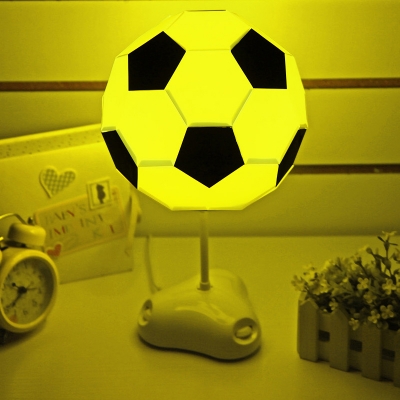 Plastic Football Shape Table Lamp Boys Bedroom Amusement Park LED Table Lighting in White