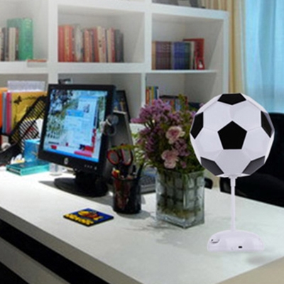 Plastic Football Shape Table Lamp Boys Bedroom Amusement Park LED Table Lighting in White