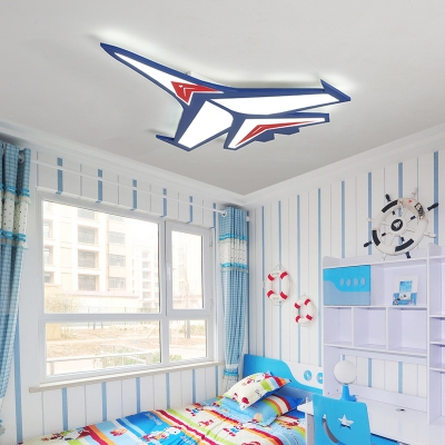 Adorable Acrylic Aircraft Flushmount Modernism Boys Children Room LED Ceiling Light in Blue