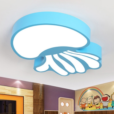 Adorable Blue Jellyfish LED Flushmount Modern Acrylic LED Ceiling Fixture for Boys Girls Room