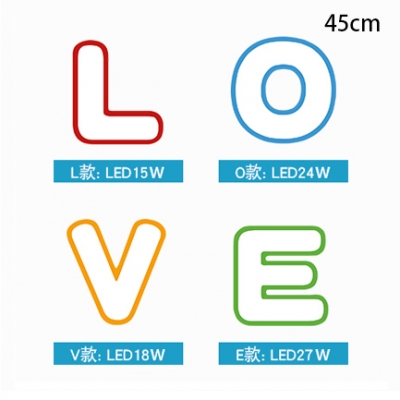 Novelty Letterine LOVE LED Flushmount Modern Fashion Children Room Acrylic Ceiling Fixture