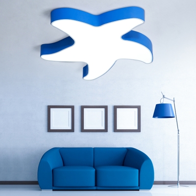Novelty Starfish Ceiling Light Children Bedroom Acrylic LED Flush Light in White/Third Gear