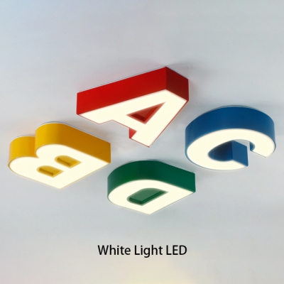 Acrylic ABCD LED Flush Light Nursing Room Classroom Ceiling Lamp in Warm/White/Third Gear