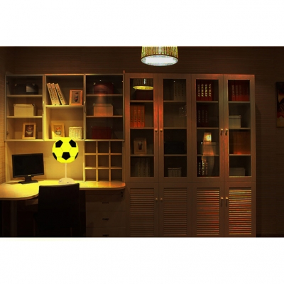 Plastic Football Shape Table Lamp Boys Bedroom Amusement Park LED Table Lighting in White