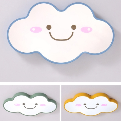 Lovely Cloud LED Flush Light Simple Modern Game Room Nursing Room Acrylic Ceiling Fixture