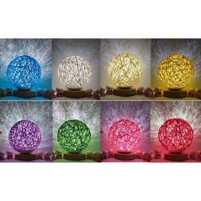 Chargeable Button/Dimmer Switch Globe Projector Night Light 8 Colors for Option 