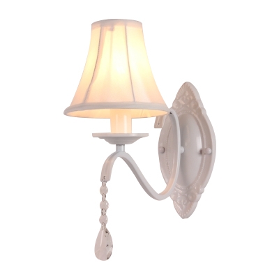 Country 1 Light Wall Light Crystal Light Shaded Wall Sconce with Crystal Balls