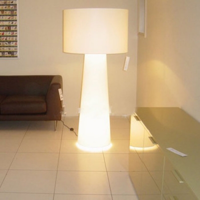 White Mushroom Shape Table Lamp/Floor Lamp with Cylinder Shade in M/L Size