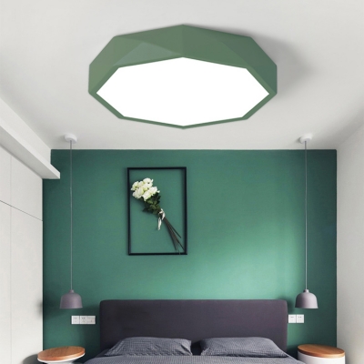 Acrylic Octagon Flush Mount Lighting Nordic Macaron Ceiling Fixture for Sitting Room