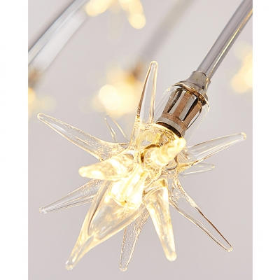 Glass Sparkling Star 15/21 Mini Light Ceiling Chandelier in Brushed Nickle