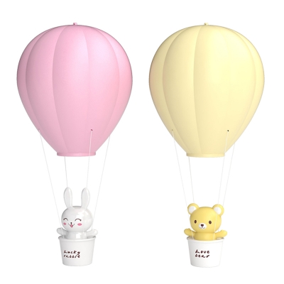 Hot Air Ballon Yellow/Pink Kids Ceiling Pendant Night Light with Touch/Remote Control
