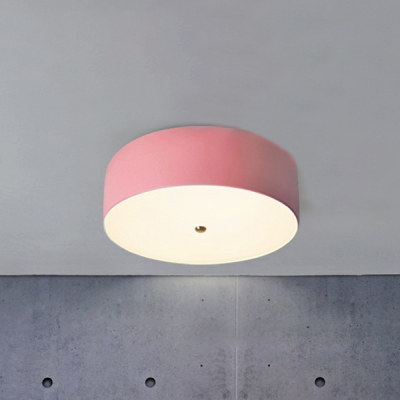 Macaron Simple Dome Ceiling Fixture Metallic Ceiling Flush Mount in Green/Pink/White