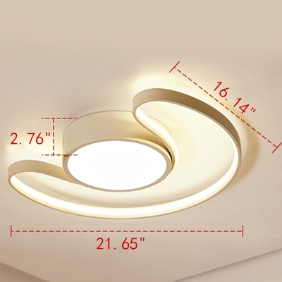 Unique Arched Moon LED Ceiling Light for Living Room/Bedroom 