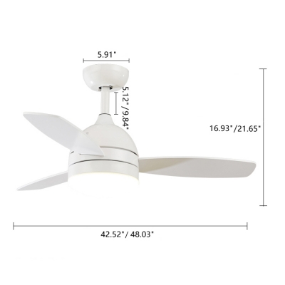 Wood And Metal Living Room LED 16.54'' W Ceiling Fan Mount with Lights in White/Satin Black