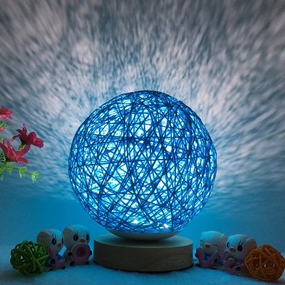 Chargeable Button/Dimmer Switch Globe Projector Night Light 8 Colors for Option 