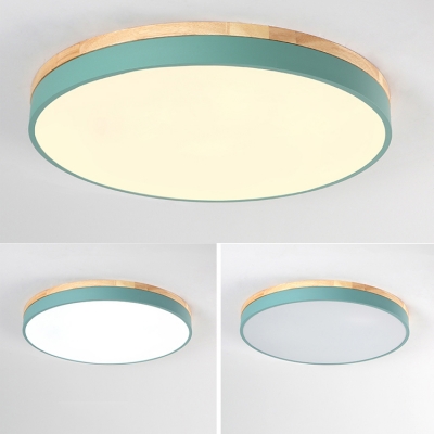 Acrylic Round Shade Flush Mount Macaron Modernism Kids Youth Bedroom Flush Ceiling Light