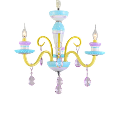 Kid Chandelier Small Candle Chandelier Indoor LED Chandelier with Crystal Balls