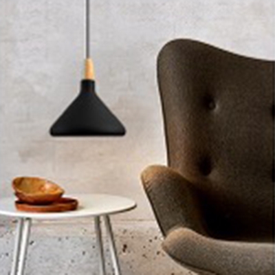 Metal Conical Shade Pendant Lighting in Matte Black/White/Gray Finish 3 Sizes Available