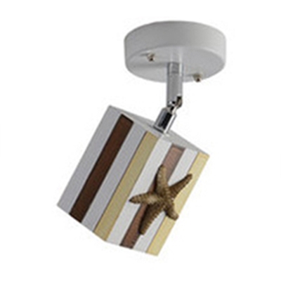 Rotatable Strips Design Semi Flush Mount Children Room Wood Spot Light in Multicolored