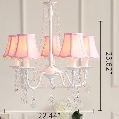 Modern Crystal Chandelier 5 Light Shaded Chandelier Foyer Lighting (4 colors available)