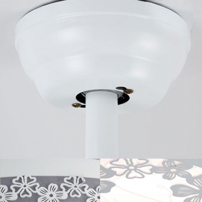 Nordic Style Elegant White Retractable Ceiling Fan 36 Inch Width with Flowers