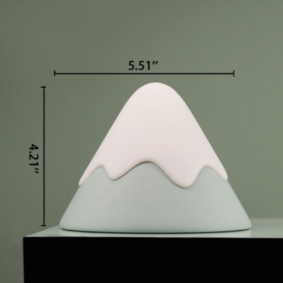 Snowy Mountain Shape Silicon Gel Baby Kids LED Night Light in Gray/Green/Pink