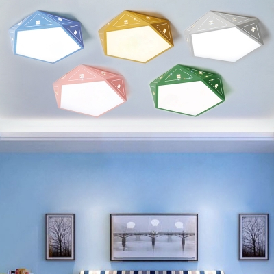 Geometric Ceiling Fixture Stylish Macaron Acrylic Flush Mount Lighting for Kids in Third Gear