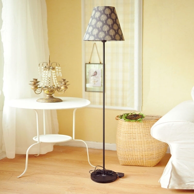 Tapered 1 Light Floor Light Contemporary Fabric Standing Light for Sitting Room Bedroom
