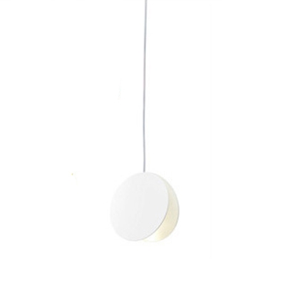 Contemporary Macaroon Round Pendant Light Metal 1 Light Hanging Light in White/Yellow/Brown