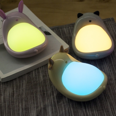 Creative Deisgn Plastic Antler/Cow/Bunny/Bear Stand Anywhere LED Kids Night Light 