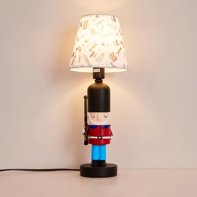 British Soldiers Table Lamp Vintage Rustic Style Resin Single Light Table Light in Black/White
