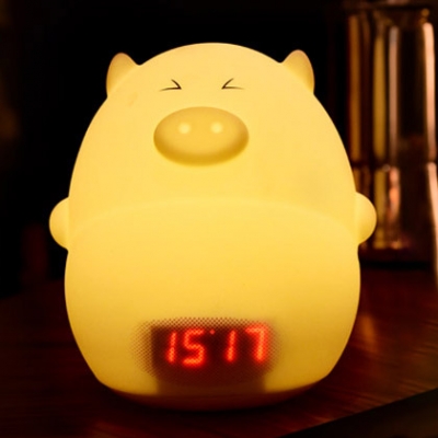 Lovely Pig LED Kids Sleeping Night Light with 24 Hour Digital Timer USB Rechargeable