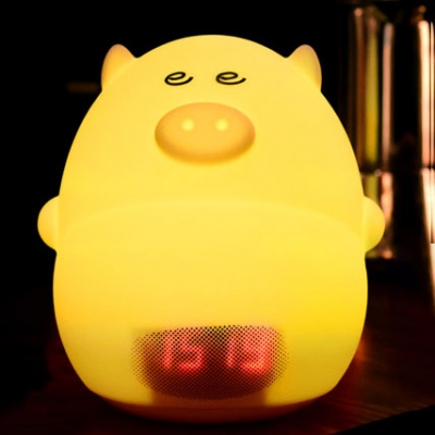 Lovely Pig LED Kids Sleeping Night Light with 24 Hour Digital Timer USB Rechargeable