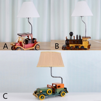 Retro Style Transportation Table Lamp Fabric 1 Head Standing Table Light For Children Bedroom Beautifulhalo Com