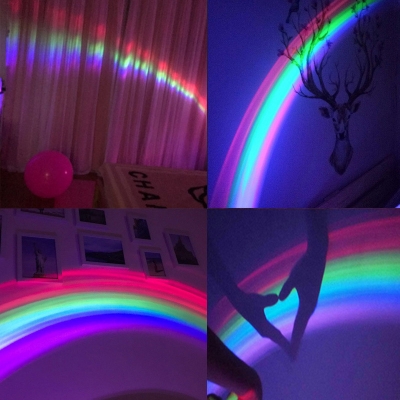 Plastic White Rainbow Lamp Night Stand Light for Girls Bedroom 