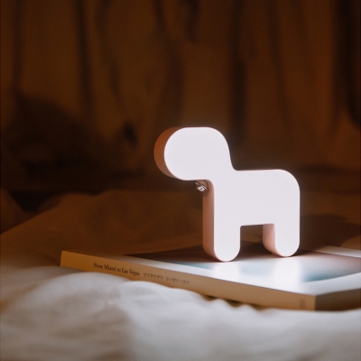 Portable Mini White/Pink Dog LED Night Light for Baby Kids Room Touch Control  