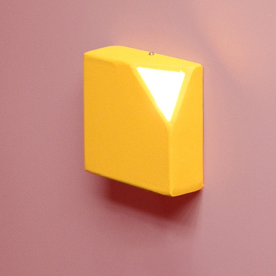 Square Wall Light Fixture Colorful Macaron Metal LED Wall Sconce for Corridor Bedroom