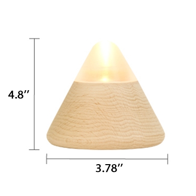 Stand Anywhere Wooden Cone Plug-in/Touch Switch Night Light 
