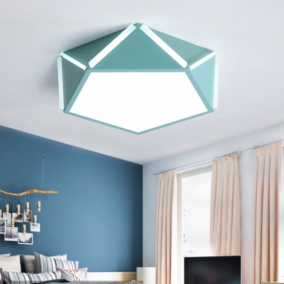 Acrylic Geometric Ceiling Fixture Colorful Modern Fashion Kids Youth LED Flush Mount Lighting