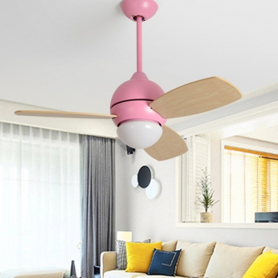 3 Wood Blade 14.18'' W Macaroon Style Chandelier Ceiling Fan for Kids in Lovely Pink/Green/Yellow